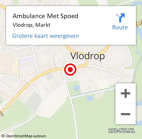 Locatie op kaart van de 112 melding: Ambulance Met Spoed Naar Vlodrop, Markt op 26 juli 2024 21:02