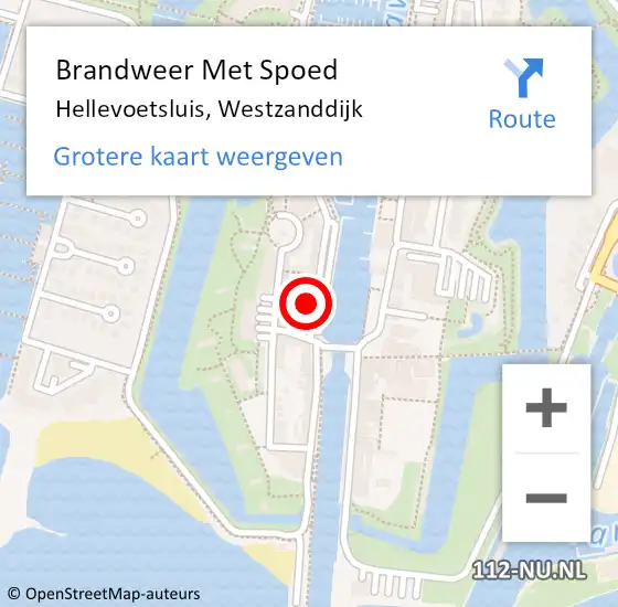 Locatie op kaart van de 112 melding: Brandweer Met Spoed Naar Hellevoetsluis, Westzanddijk op 26 juli 2024 22:45