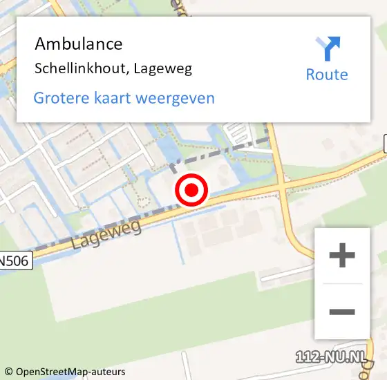 Locatie op kaart van de 112 melding: Ambulance Schellinkhout, Lageweg op 26 juli 2024 23:35