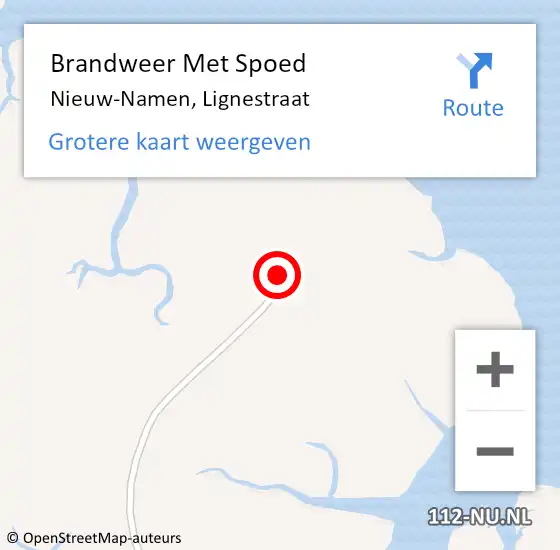 Locatie op kaart van de 112 melding: Brandweer Met Spoed Naar Nieuw-Namen, Lignestraat op 27 juli 2024 00:20