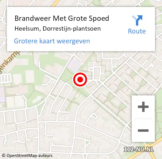 Locatie op kaart van de 112 melding: Brandweer Met Grote Spoed Naar Heelsum, Dorrestijn-plantsoen op 27 juli 2024 00:22