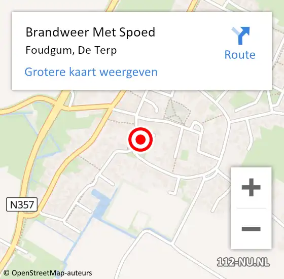 Locatie op kaart van de 112 melding: Brandweer Met Spoed Naar Foudgum, De Terp op 27 juli 2024 00:23