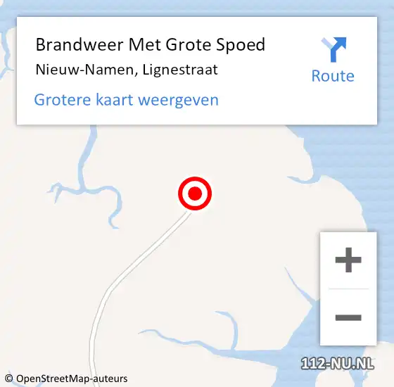 Locatie op kaart van de 112 melding: Brandweer Met Grote Spoed Naar Nieuw-Namen, Lignestraat op 27 juli 2024 00:25