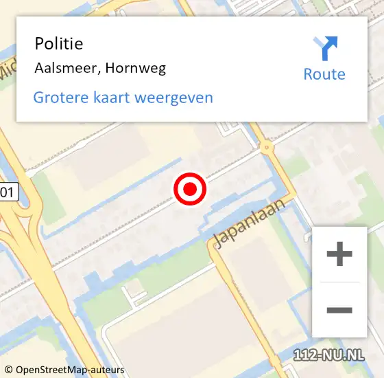 Locatie op kaart van de 112 melding: Politie Amstelveen, Hornweg op 14 oktober 2014 13:10