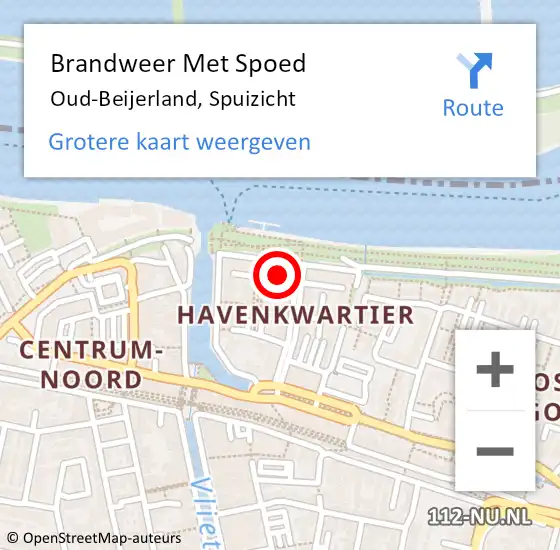 Locatie op kaart van de 112 melding: Brandweer Met Spoed Naar Oud-Beijerland, Spuizicht op 27 juli 2024 02:27