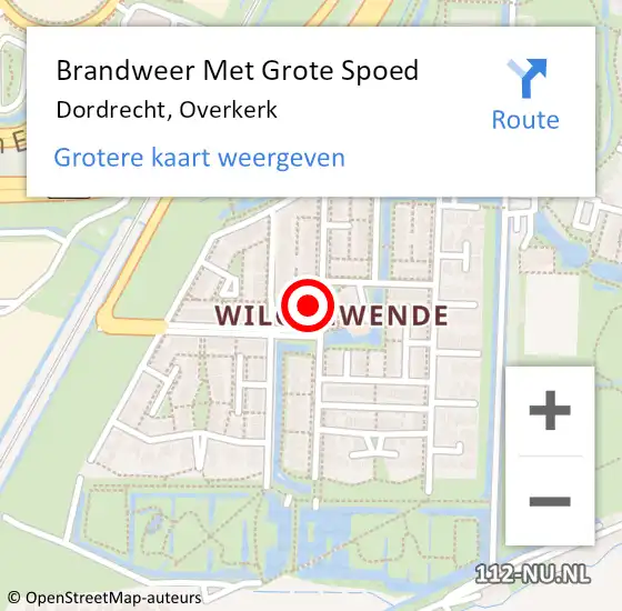 Locatie op kaart van de 112 melding: Brandweer Met Grote Spoed Naar Dordrecht, Overkerk op 27 juli 2024 02:35