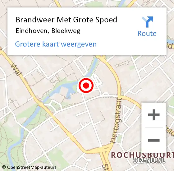 Locatie op kaart van de 112 melding: Brandweer Met Grote Spoed Naar Eindhoven, Bleekweg op 27 juli 2024 04:51