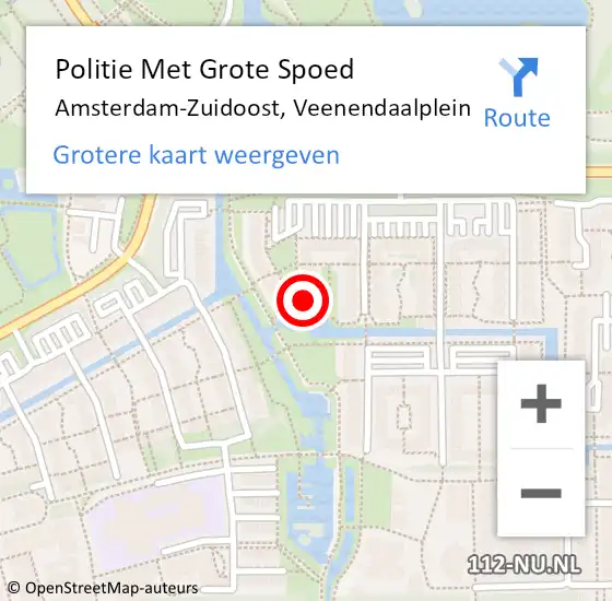 Locatie op kaart van de 112 melding: Politie Met Grote Spoed Naar Amsterdam, Veenendaalplein op 27 juli 2024 05:12