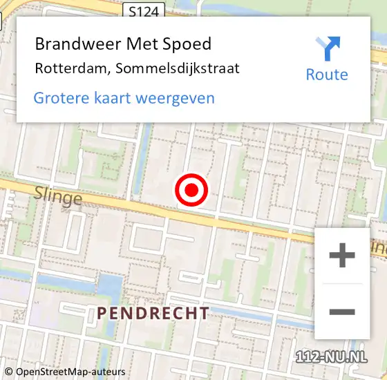 Locatie op kaart van de 112 melding: Brandweer Met Spoed Naar Rotterdam, Sommelsdijkstraat op 27 juli 2024 05:19