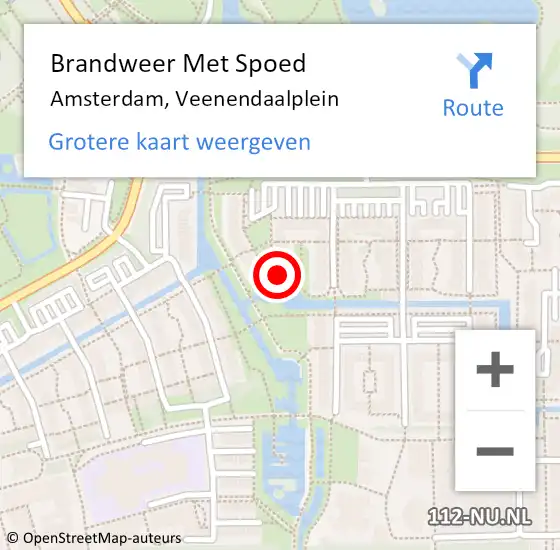Locatie op kaart van de 112 melding: Brandweer Met Spoed Naar Amsterdam, Veenendaalplein op 27 juli 2024 05:28