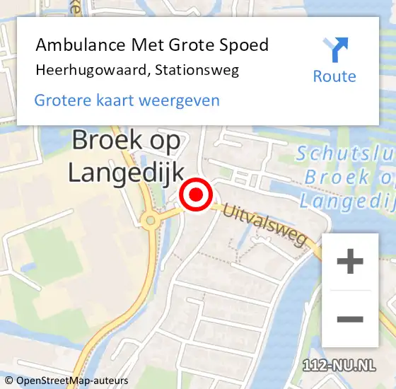 Locatie op kaart van de 112 melding: Ambulance Met Grote Spoed Naar Heerhugowaard, Stationsweg op 27 juli 2024 07:43