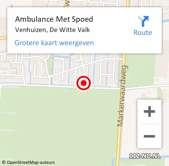 Locatie op kaart van de 112 melding: Ambulance Met Spoed Naar Venhuizen, De Witte Valk op 27 juli 2024 08:15