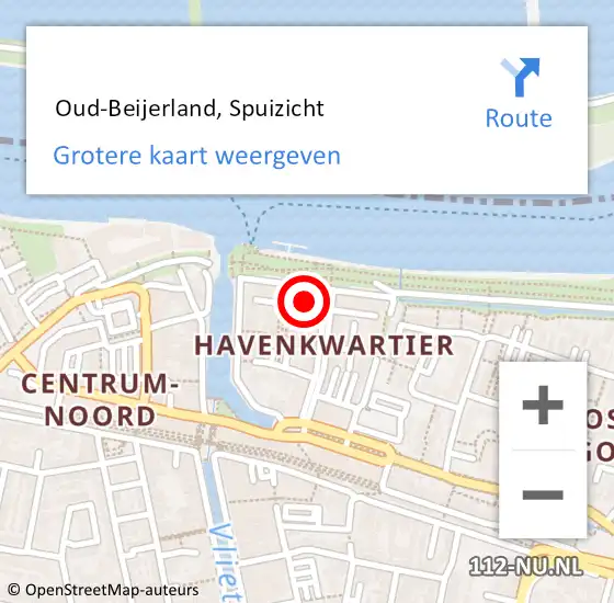 Locatie op kaart van de 112 melding:  Oud-Beijerland, Spuizicht op 27 juli 2024 08:17