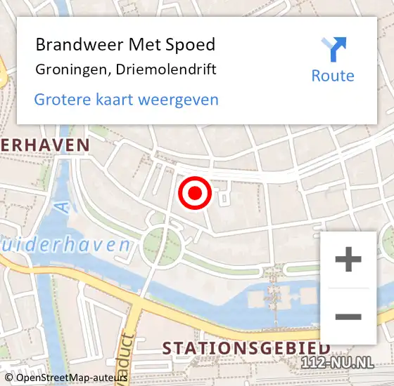 Locatie op kaart van de 112 melding: Brandweer Met Spoed Naar Groningen, Driemolendrift op 27 juli 2024 08:21