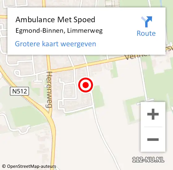 Locatie op kaart van de 112 melding: Ambulance Met Spoed Naar Egmond-Binnen, Limmerweg op 27 juli 2024 08:27