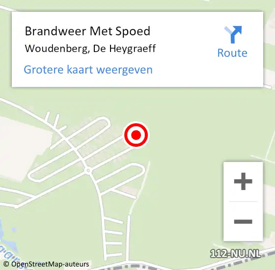 Locatie op kaart van de 112 melding: Brandweer Met Spoed Naar Woudenberg, De Heygraeff op 27 juli 2024 09:02