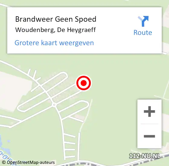 Locatie op kaart van de 112 melding: Brandweer Geen Spoed Naar Woudenberg, De Heygraeff op 27 juli 2024 09:03