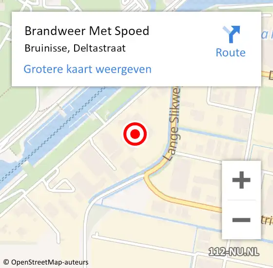 Locatie op kaart van de 112 melding: Brandweer Met Spoed Naar Bruinisse, Deltastraat op 27 juli 2024 09:35