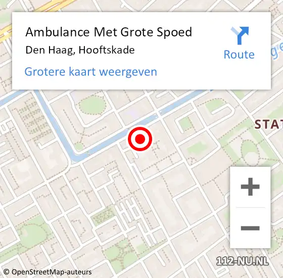 Locatie op kaart van de 112 melding: Ambulance Met Grote Spoed Naar Den Haag, Hooftskade op 27 juli 2024 10:19