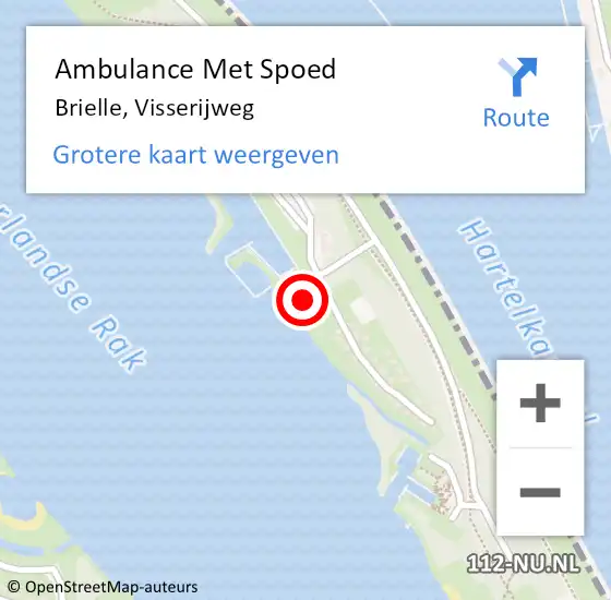 Locatie op kaart van de 112 melding: Ambulance Met Spoed Naar Brielle, Visserijweg op 27 juli 2024 10:50