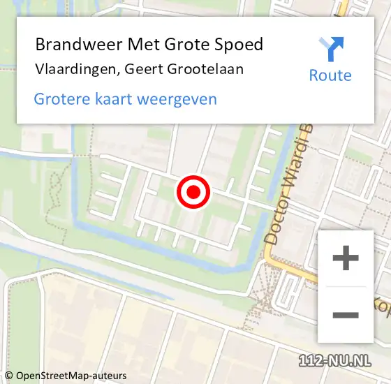 Locatie op kaart van de 112 melding: Brandweer Met Grote Spoed Naar Vlaardingen, Geert Grootelaan op 27 juli 2024 10:57