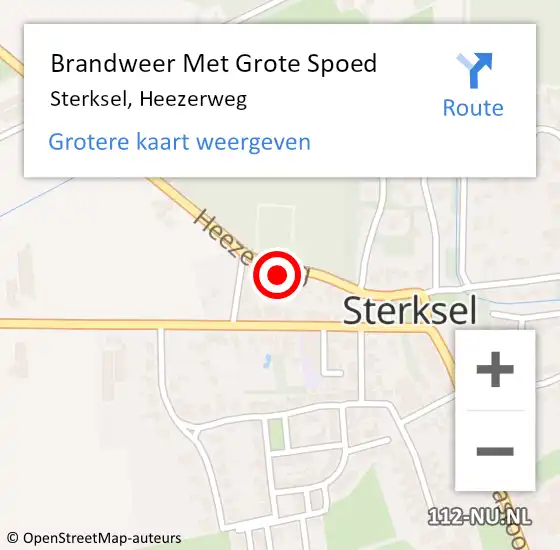 Locatie op kaart van de 112 melding: Brandweer Met Grote Spoed Naar Sterksel, Heezerweg op 27 juli 2024 11:22