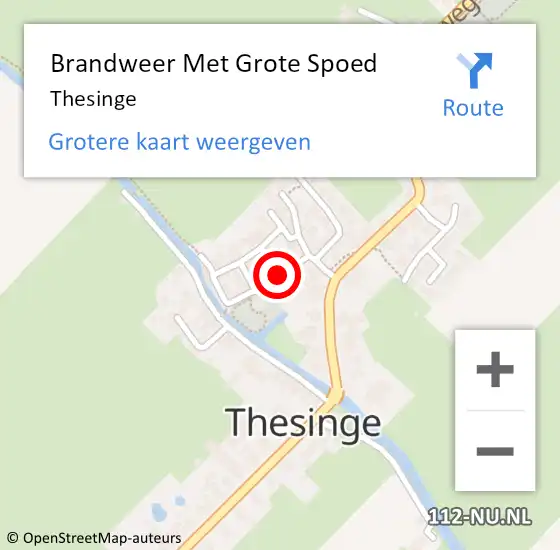 Locatie op kaart van de 112 melding: Brandweer Met Grote Spoed Naar Thesinge op 17 oktober 2013 15:32