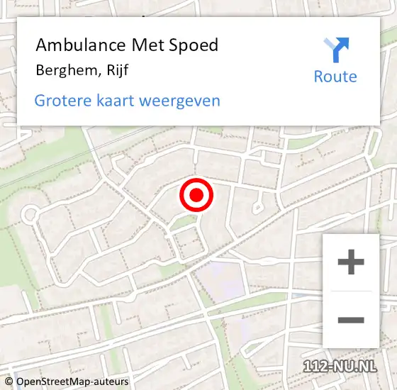 Locatie op kaart van de 112 melding: Ambulance Met Spoed Naar Berghem, Rijf op 14 oktober 2014 13:44