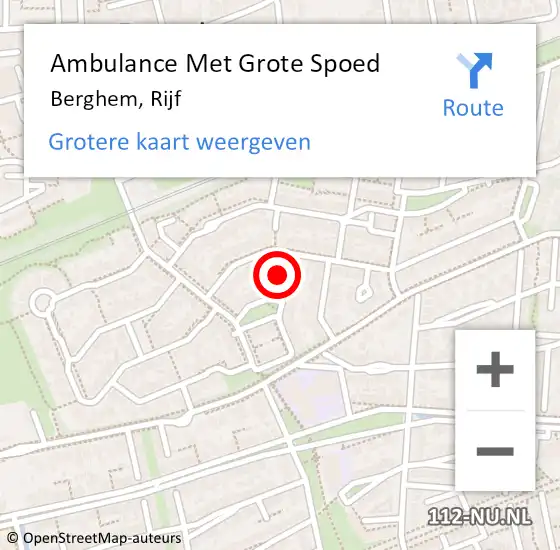 Locatie op kaart van de 112 melding: Ambulance Met Grote Spoed Naar Berghem, Rijf op 14 oktober 2014 13:46