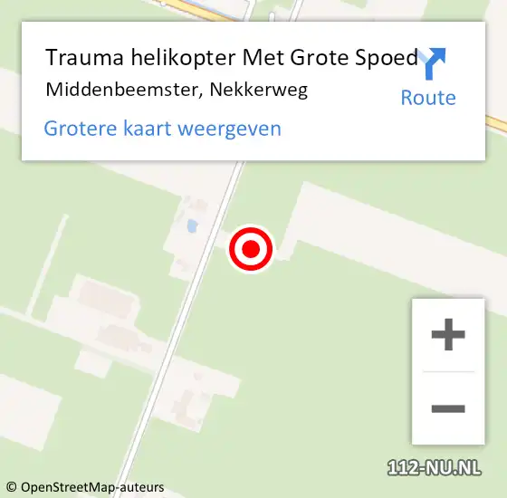 Locatie op kaart van de 112 melding: Trauma helikopter Met Grote Spoed Naar Middenbeemster, Nekkerweg op 27 juli 2024 13:08