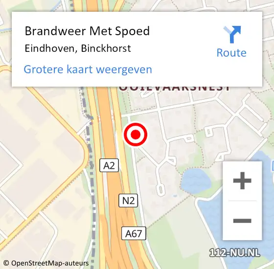 Locatie op kaart van de 112 melding: Brandweer Met Spoed Naar Eindhoven, Binckhorst op 27 juli 2024 13:37