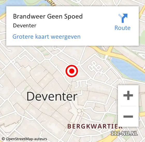 Locatie op kaart van de 112 melding: Brandweer Geen Spoed Naar Deventer op 27 juli 2024 13:43