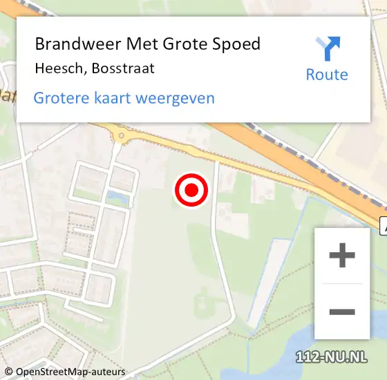 Locatie op kaart van de 112 melding: Brandweer Met Grote Spoed Naar Heesch, Bosstraat op 27 juli 2024 14:06