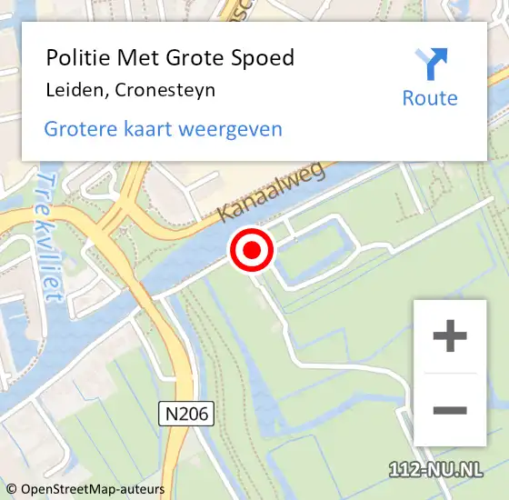 Locatie op kaart van de 112 melding: Politie Met Grote Spoed Naar Leiden, Cronesteyn op 27 juli 2024 14:10