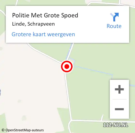 Locatie op kaart van de 112 melding: Politie Met Grote Spoed Naar Linde, Schrapveen op 27 juli 2024 14:17