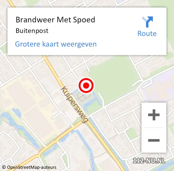 Locatie op kaart van de 112 melding: Brandweer Met Spoed Naar Buitenpost op 27 juli 2024 14:20