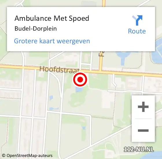 Locatie op kaart van de 112 melding: Ambulance Met Spoed Naar Budel-Dorplein op 27 juli 2024 14:22