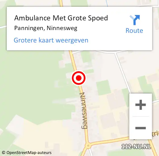 Locatie op kaart van de 112 melding: Ambulance Met Grote Spoed Naar Panningen, Ninnesweg op 27 juli 2024 14:26