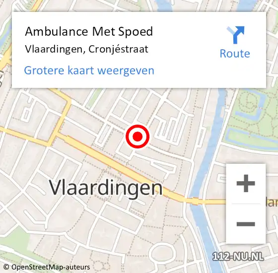 Locatie op kaart van de 112 melding: Ambulance Met Spoed Naar Vlaardingen, Cronjéstraat op 27 juli 2024 14:50