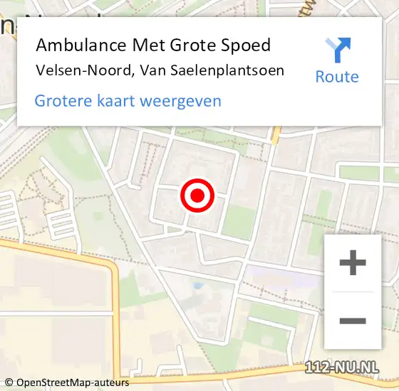 Locatie op kaart van de 112 melding: Ambulance Met Grote Spoed Naar Velsen-Noord, Van Saelenplantsoen op 27 juli 2024 14:56