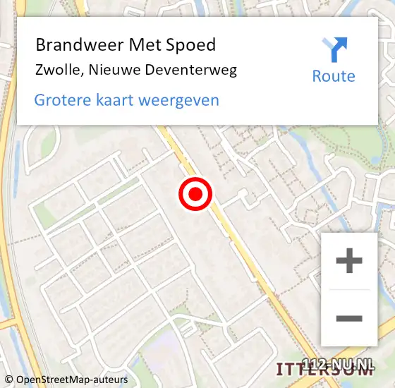 Locatie op kaart van de 112 melding: Brandweer Met Spoed Naar Zwolle, Nieuwe Deventerweg op 27 juli 2024 15:06