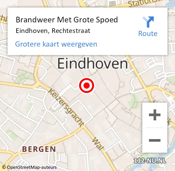 Locatie op kaart van de 112 melding: Brandweer Met Grote Spoed Naar Eindhoven, Rechtestraat op 27 juli 2024 15:09