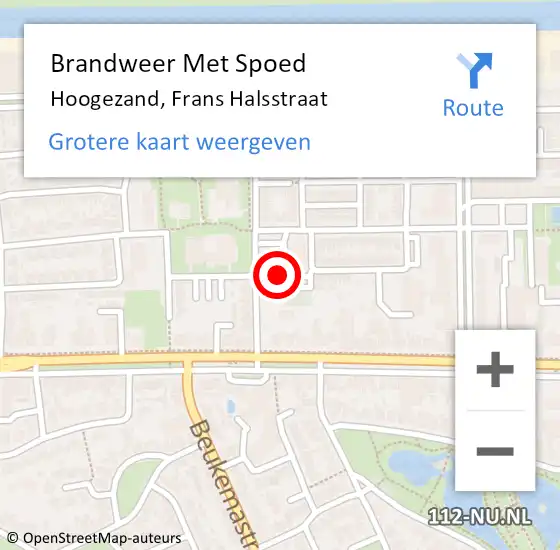 Locatie op kaart van de 112 melding: Brandweer Met Spoed Naar Hoogezand, Frans Halsstraat op 27 juli 2024 15:16