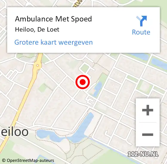 Locatie op kaart van de 112 melding: Ambulance Met Spoed Naar Heiloo, De Loet op 27 juli 2024 15:52