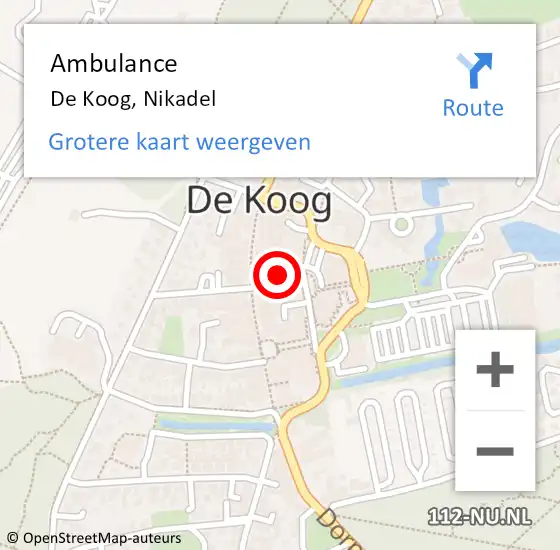 Locatie op kaart van de 112 melding: Ambulance De Koog, Nikadel op 27 juli 2024 16:03