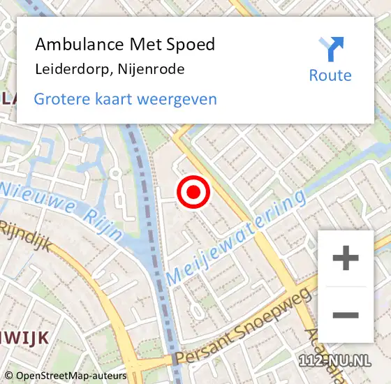 Locatie op kaart van de 112 melding: Ambulance Met Spoed Naar Leiderdorp, Nijenrode op 27 juli 2024 16:19