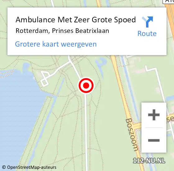 Locatie op kaart van de 112 melding: Ambulance Met Zeer Grote Spoed Naar Rotterdam, Prinses Beatrixlaan op 27 juli 2024 16:24