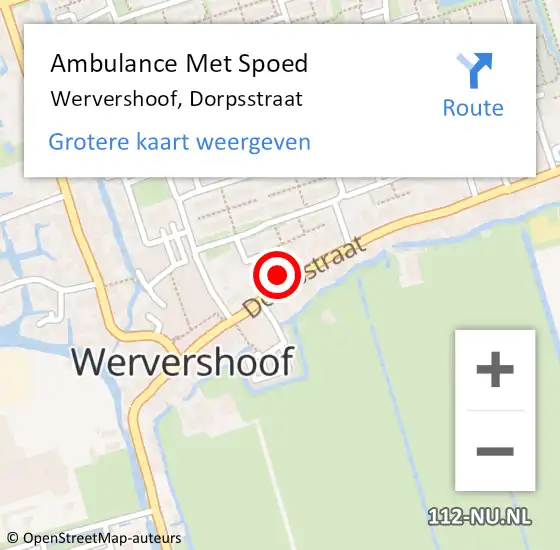 Locatie op kaart van de 112 melding: Ambulance Met Spoed Naar Wervershoof, Dorpsstraat op 27 juli 2024 16:32