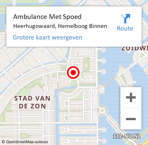 Locatie op kaart van de 112 melding: Ambulance Met Spoed Naar Heerhugowaard, Hemelboog Binnen op 27 juli 2024 17:31