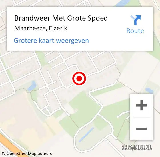 Locatie op kaart van de 112 melding: Brandweer Met Grote Spoed Naar Maarheeze, Elzerik op 27 juli 2024 17:40